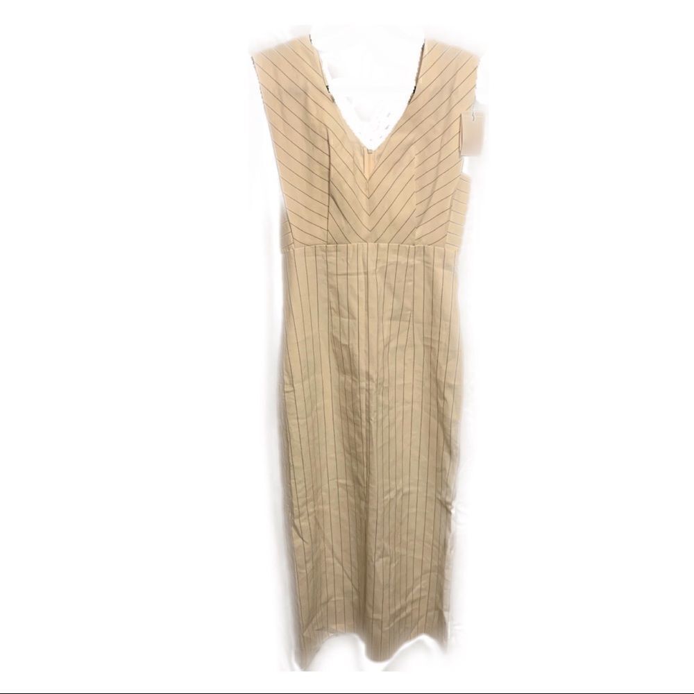 New! Sandro Pinstripe Midi Dress Sz S - Picture 3 of 7